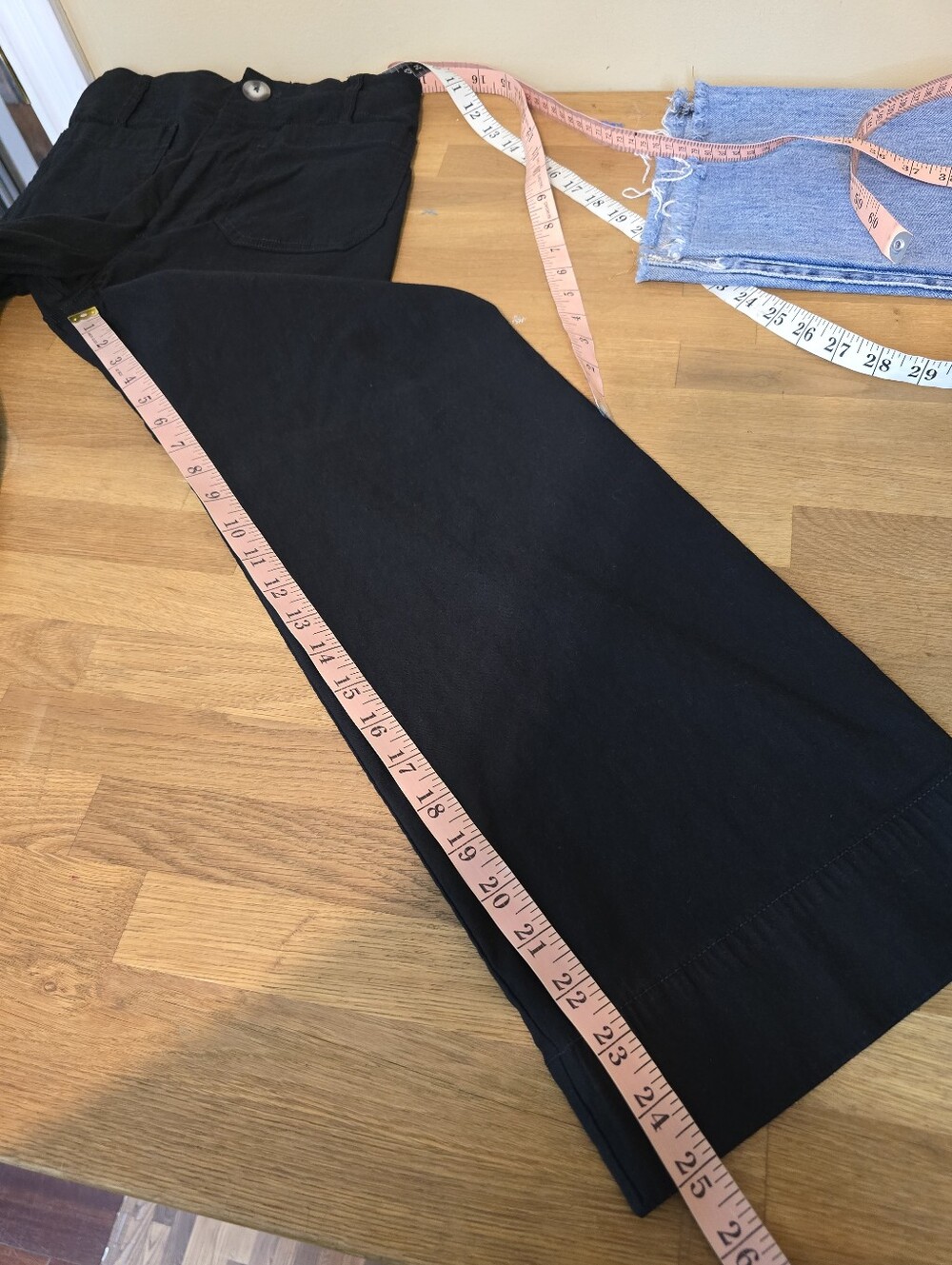 Maeve The Colette Pants Black Wide Leg Cropped High Rise Size 25 Magic Fabric - Picture 11 of 12